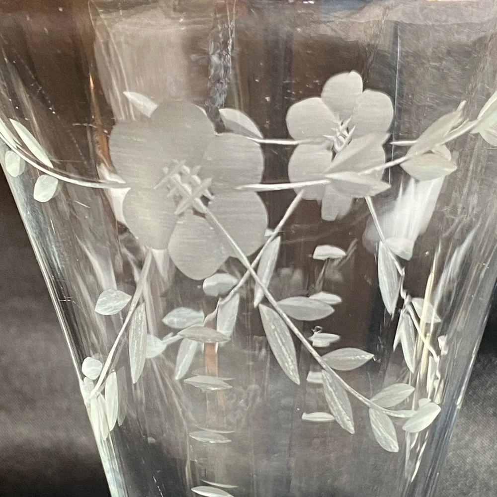 Vintage 1960’s Cut Crystal Stemmed Wine Glasses - set of two (2)